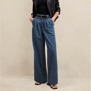 Banana Republic High Rise Relaxed Wide Leg Denim Jeans Womens 31x31 Blue